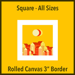 Rolled Canvas Square 3" Border
